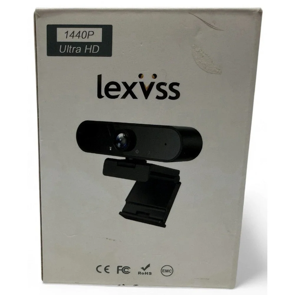 Lexvss Webcam with Microphone, Portable 2K 1440P HD Wide Angle Steaming Web‎ Cam